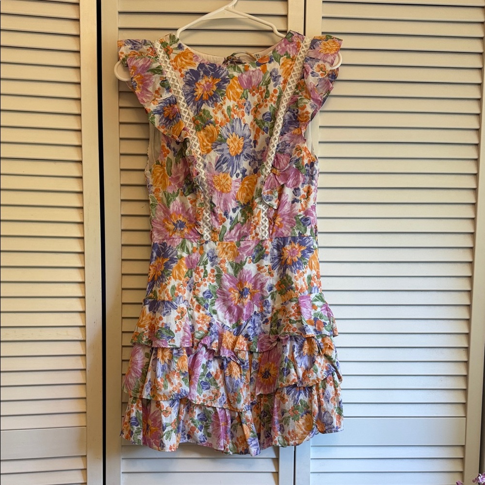 Selfie Leslie Indikah Tiered, Backless Dress - spring floral colors